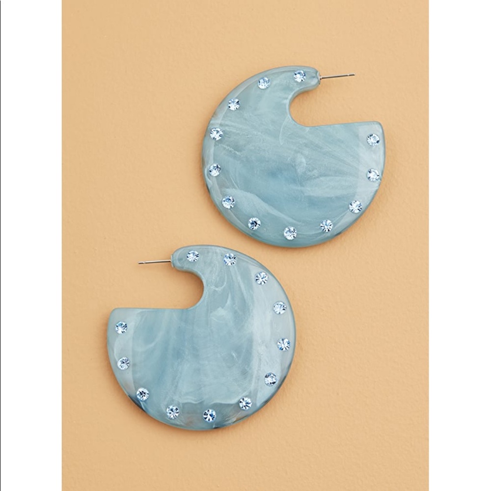 LAST PAIR! Rachel Comey Rhinestone Swirl Camille Earring Blue - Picture 2 of 8